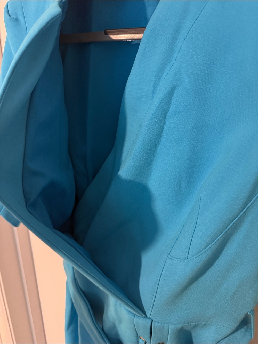 Karen Millen Bright Turquoise Midi Dress with Belt and Lace-Up Trim - Picture 4 of 5